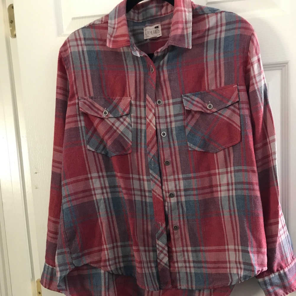 LA Hearts boyfriend flannel shirt